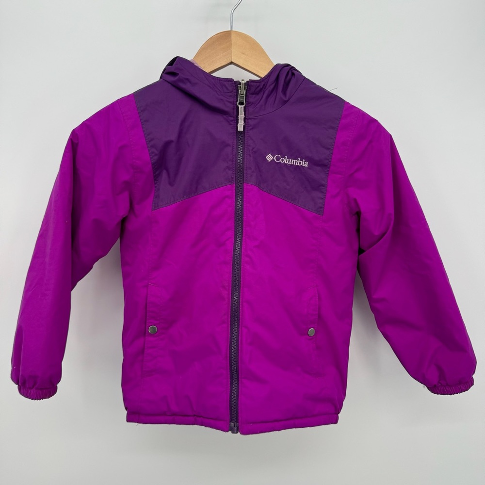 Columbia Coat Winter Warmm Girls Puffer Jacket Snow Hooded Reversible XS